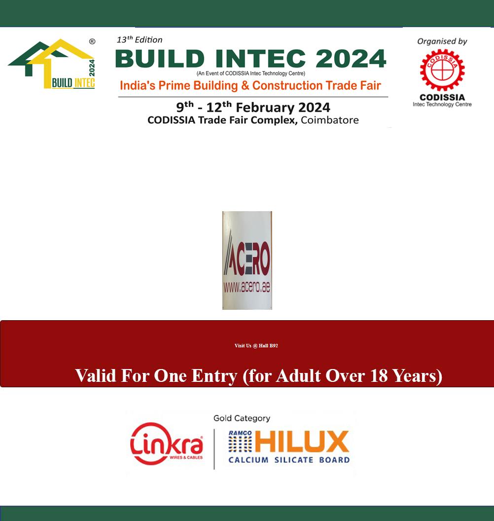 BUILD INTEC 2024 Invitation from ACERO BUILDING SYSTEMS INDIA PVT LTD